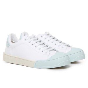 Marni Dada Bumper Low-Top Calfskin Sneakers White/Light Blue US07 SNZW015201
